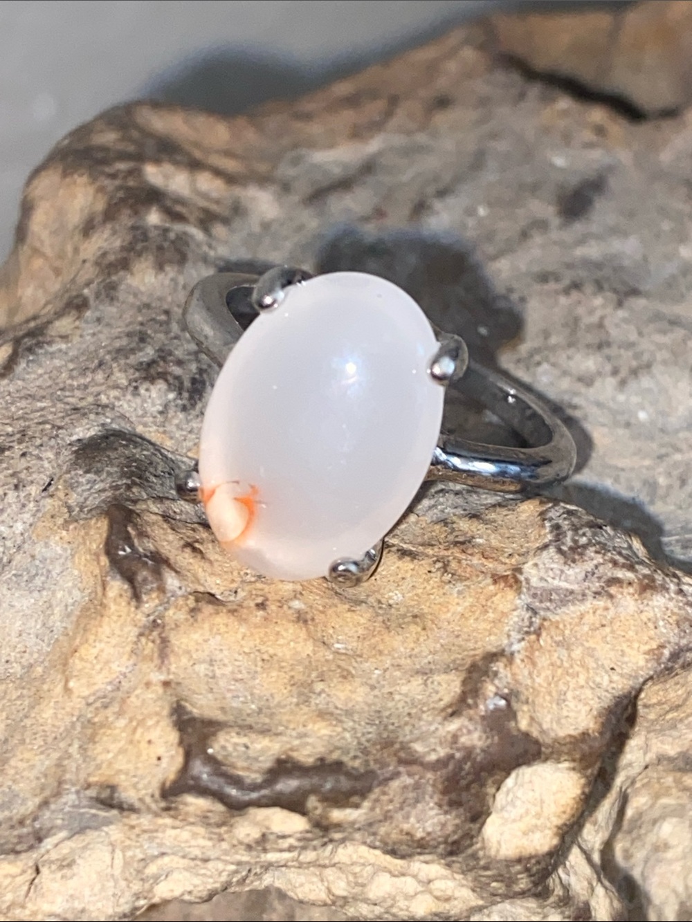 5/$10❤️❤️❤️NEW Silver Tone Zinc Alloy Resin Cabochon Ring